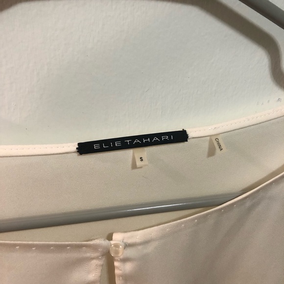 Elie Tahari Ivory Gold Silk Blouse Top - Picture 4 of 6
